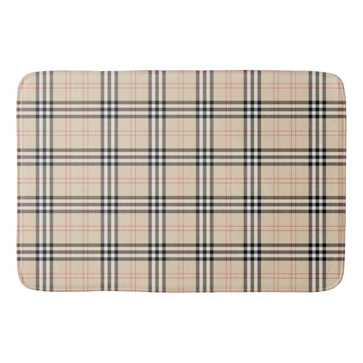 Tapis De Bain Joli Tartan Plaid Beige (Devant)