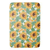 Tapis De Bain Joli tournesol Jaune et Motif vert (devant Vertical)