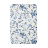 Tapis De Bain Jolie Fleur Blanche Bleue   (Devant (Vertical))