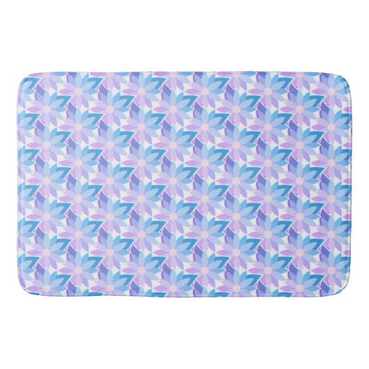 Tapis De Bain Jolie Fleur violette Bleue (Devant)