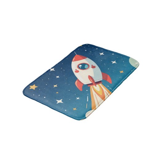 Tapis De Bain Jolie fusée spatiale qui décolle (Angle)