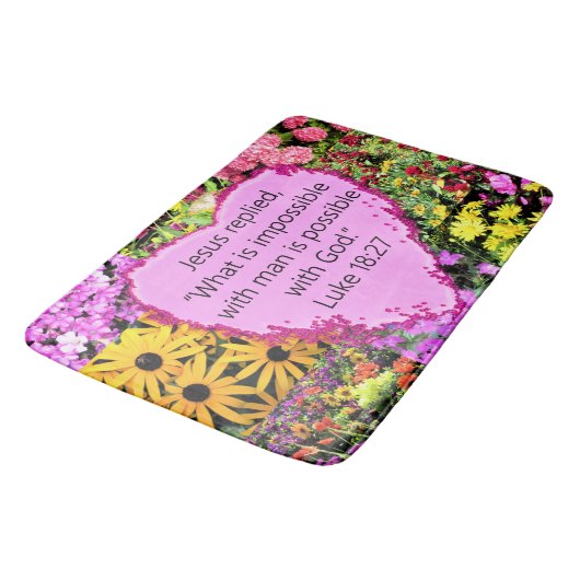 TAPIS DE BAIN JOLIE LUC FLORAL 18:27 SCRIPTURE (Angle)