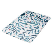 Tapis De Bain Jolies branches d'aquarelle - turquoise et rouge (Angle)