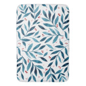 Tapis De Bain Jolies branches d'aquarelle - turquoise et rouge (devant Vertical)