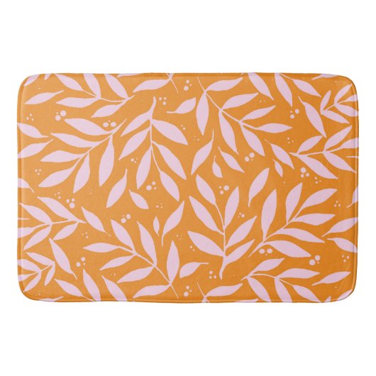 Tapis De Bain Jolies branches - orange et rose (Devant)