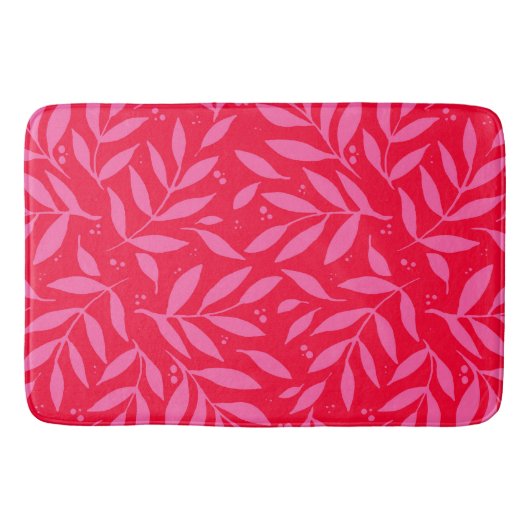 Tapis De Bain Jolies branches - rose et rouge (Devant)