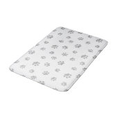 Tapis De Bain Jolies Empreintes de Patte Gris Argenté (Angle)