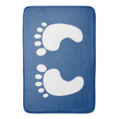 Tapis De Bain Jolies Empreintes sur Bleu (devant Vertical)
