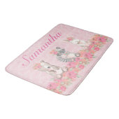 Tapis De Bain Jolies Filles Rose Floral Bois Créatures (Angle)