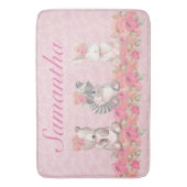 Tapis De Bain Jolies Filles Rose Floral Bois Créatures (devant Vertical)