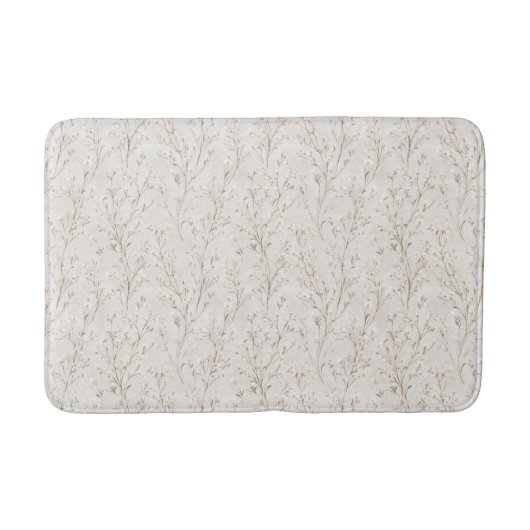 Tapis De Bain Jolies Fleurs Blanc Crème (Devant)