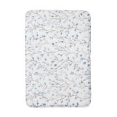 Tapis De Bain Jolies Fleurs Blanches Bleues   (Devant (Vertical))