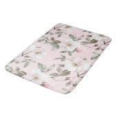 Tapis De Bain Jolies Fleurs Blanches Roses   (Angle)