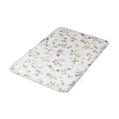 Tapis De Bain Jolies Fleurs Blanches Violettes (Angle)