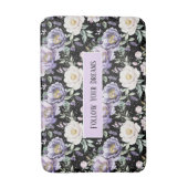 Tapis De Bain Jolies Fleurs Blanches Violettes (Devant (Vertical))