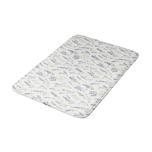 Tapis De Bain Jolies Fleurs de Mariage Lavande et Blanches (Angle)