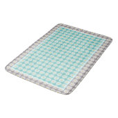 Tapis De Bain Jolies marguerites blanches sur la frontière bleue (Angle)