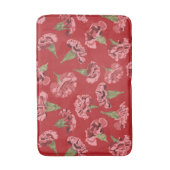 Tapis De Bain Jolies oeillets roses sur motif rouge (Devant (Vertical))