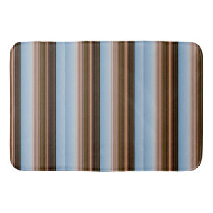 Tapis De Bain Jolies rayures bleues marron vintage