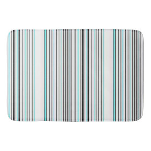 Tapis De Bain Jolies rayures grises aqua