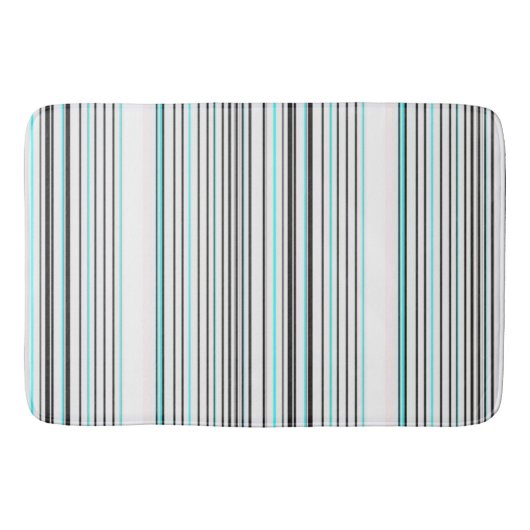 Tapis De Bain Jolies rayures grises aqua (Devant)