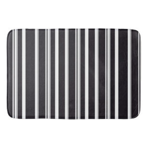Tapis De Bain Jolies rayures noires et blanches