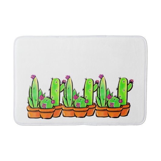 Tapis De Bain Jolis cactus cactées succulentes  (Devant)