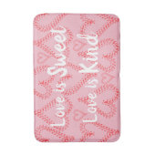 Tapis de bain jolis cœurs roses rouges (Devant (Vertical))