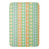 Tapis De Bain Jolis motifs ethniques orange et vert (devant Vertical)