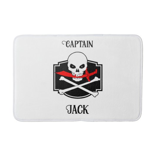 Tapis De Bain Jolly roger personnalisé (Cutlass) (Devant)