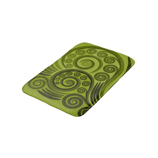 Tapis De Bain Jouer Green Fern Frond Swirl (Angle)