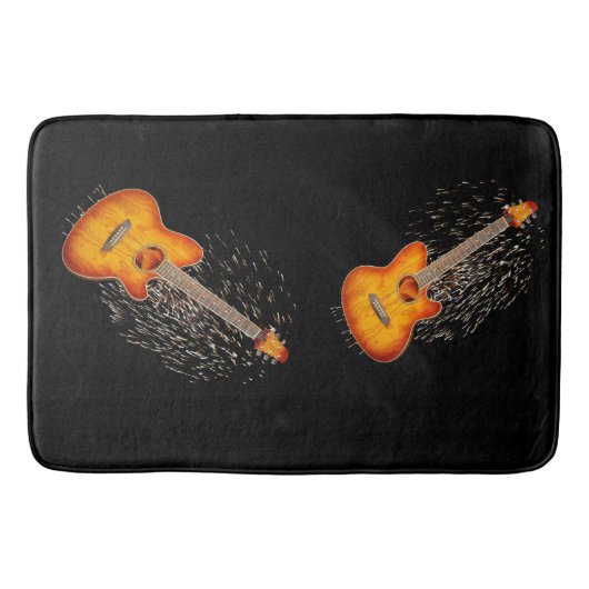 Tapis De Bain Jouer Guitare M'éclaire, Mémoire Mousse Bathmat (Devant)