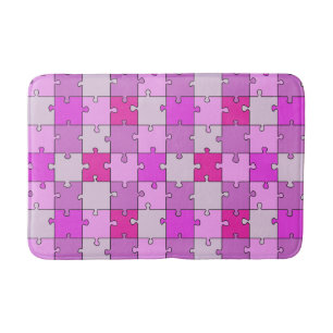Tapis De Bain Jouer Jigsaw Petits morceaux Horizontal Tons Roses
