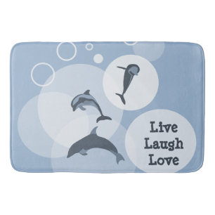 Tapis De Bain Jouer Vague Jumping Dolphins acier-bleu