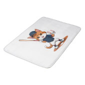 Tapis De Bain Joueur de baseball chat (Angle)