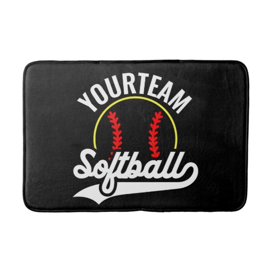 Tapis De Bain Joueur de l'équipe de softball AJOUTER UN NOM Ligu (Devant)