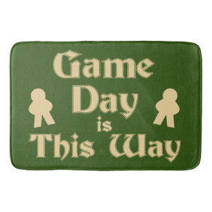 Tapis De Bain Jour de jeu par ici Slogan de jeu de société cool