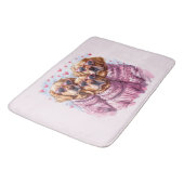 Tapis De Bain Jour des Valentines Chiens d'or (Angle)