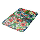 Tapis De Bain Joyaux Tons Médiéval Fleurs Manuscrits Scrolls (Angle)