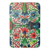 Tapis De Bain Joyaux Tons Médiéval Fleurs Manuscrits Scrolls (devant Vertical)