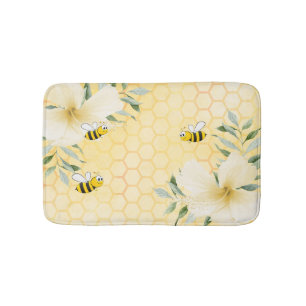 Tapis De Bain Joyeuse bumble abeilles jaune nid d'abeille doux