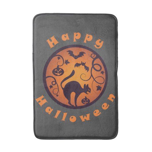 Tapis De Bain Joyeuse lanterne d'Halloween araignées et chauves- (Devant (Vertical))