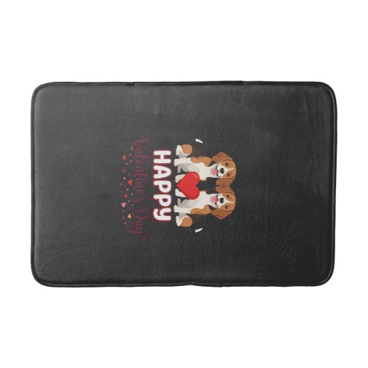 Tapis De Bain Joyeuse Saint-Valentin Couple Beagle (Devant)