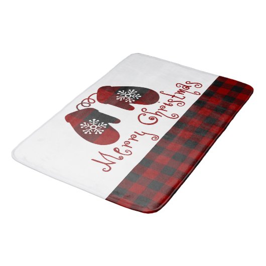 Tapis De Bain Joyeuses mitaines de Noël (Angle)