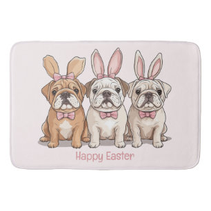 Tapis De Bain Joyeuses Pâques Bouledogues Anglais