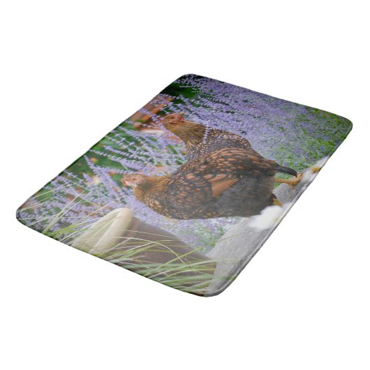 Tapis De Bain Joyeuses poules (Angle)