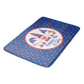 Tapis De Bain Joyeux 4 juillet Gnomes Rouge Blanc Bleu (Angle)
