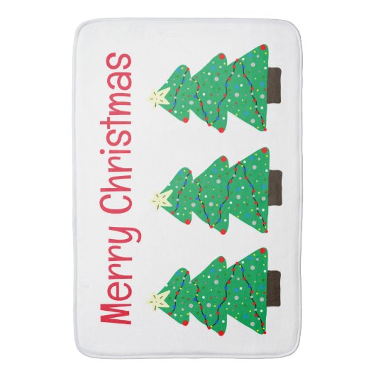 Tapis De Bain Joyeux arbres de Noël (devant Vertical)