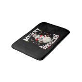 Tapis De Bain Joyeux Baseballmas Drôle Noël Baseball Père Noël (Angle)