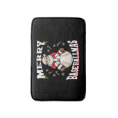 Tapis De Bain Joyeux Baseballmas Drôle Noël Baseball Père Noël (Devant (Vertical))
